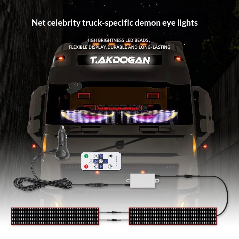 Demon Eye LED Flexible Screen Car Interior Truck Window Decorative Light Personalized 12/24V Universal_voghion.com