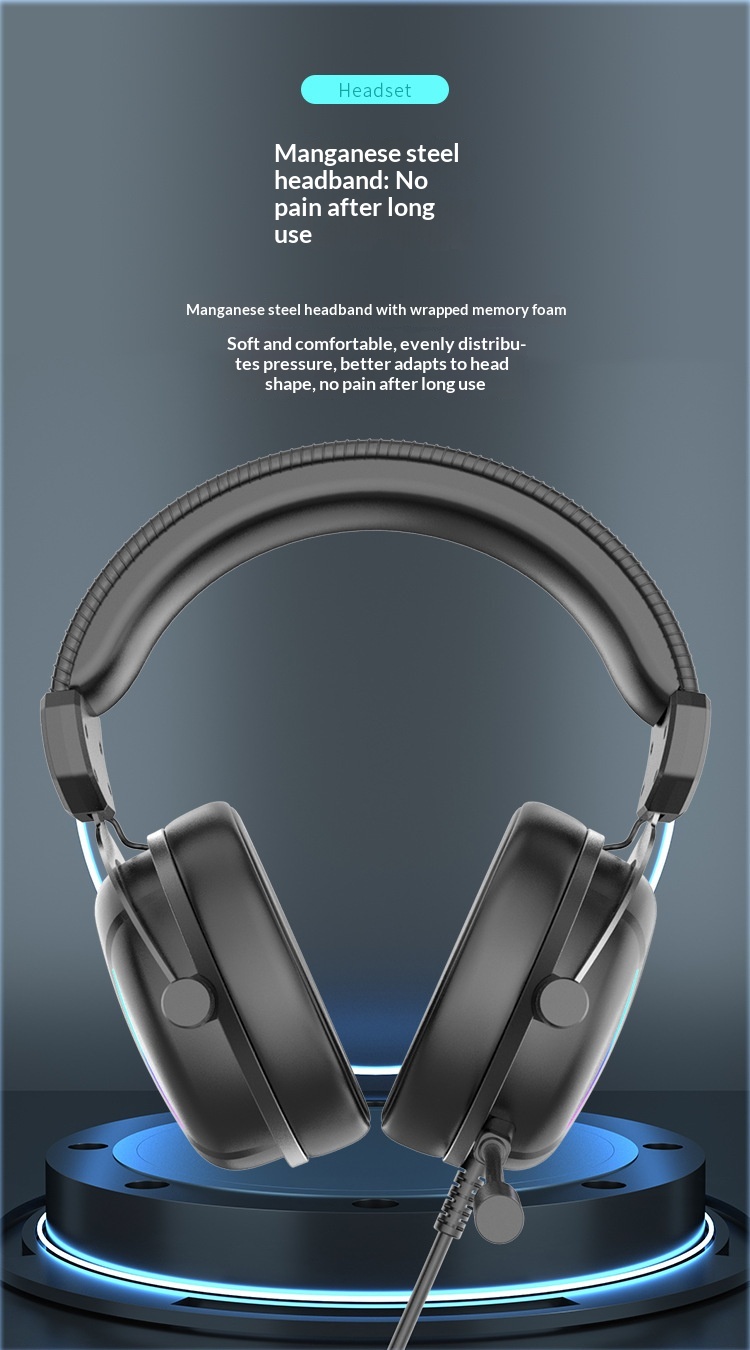 Cuffie da gioco cablate per computer, compatibili con PUBG Mobile e laptop, audio 7.1 universale con microfono._voghion.com