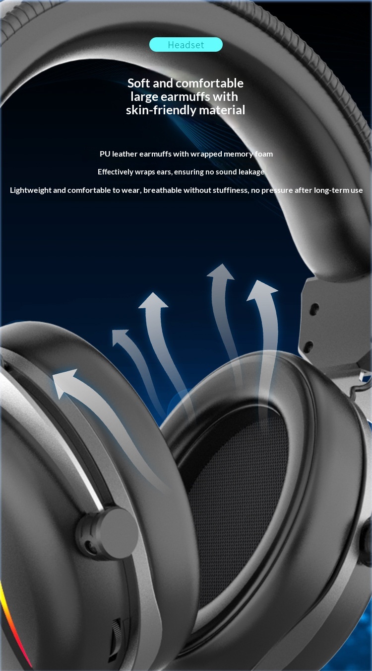 Cuffie da gioco cablate per computer, compatibili con PUBG Mobile e laptop, audio 7.1 universale con microfono._voghion.com