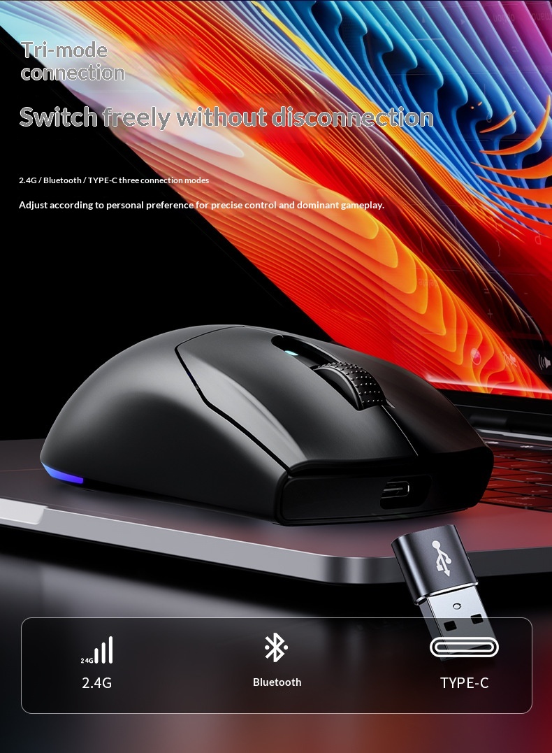 SOREX X2 Wireless Tri-Mode Mouse Bluetooth Wired RGB Gaming Office Desktop Laptop_voghion.com