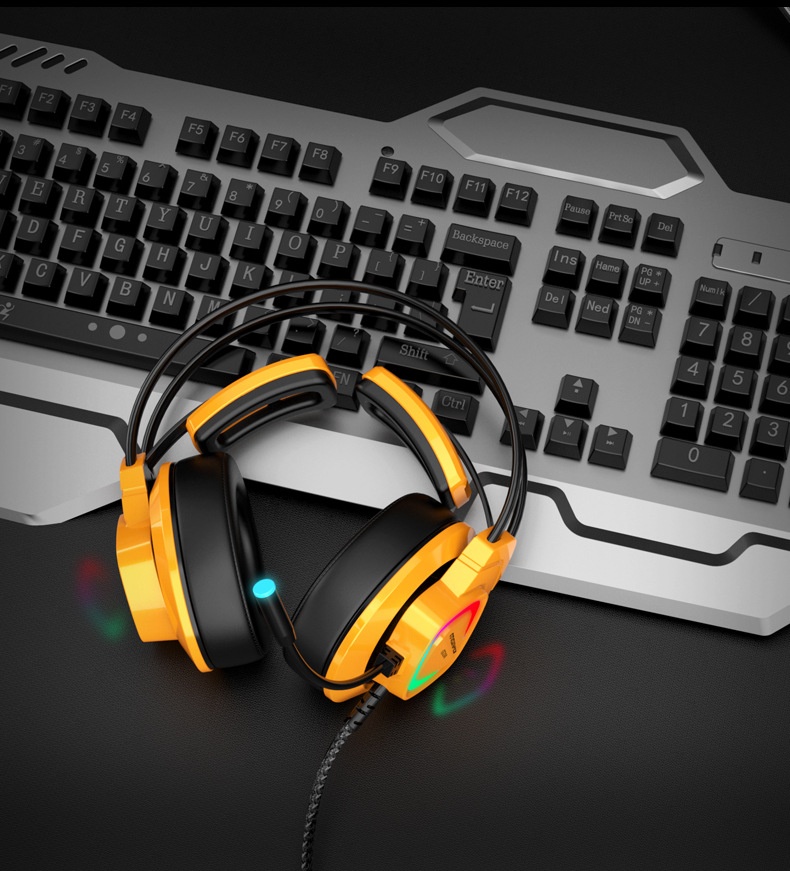 MoDi G200 Computer Over-ear Wired Headset With Microphone, 7.1-channel USB Gaming Headset, Specifically For Internet_voghion.com