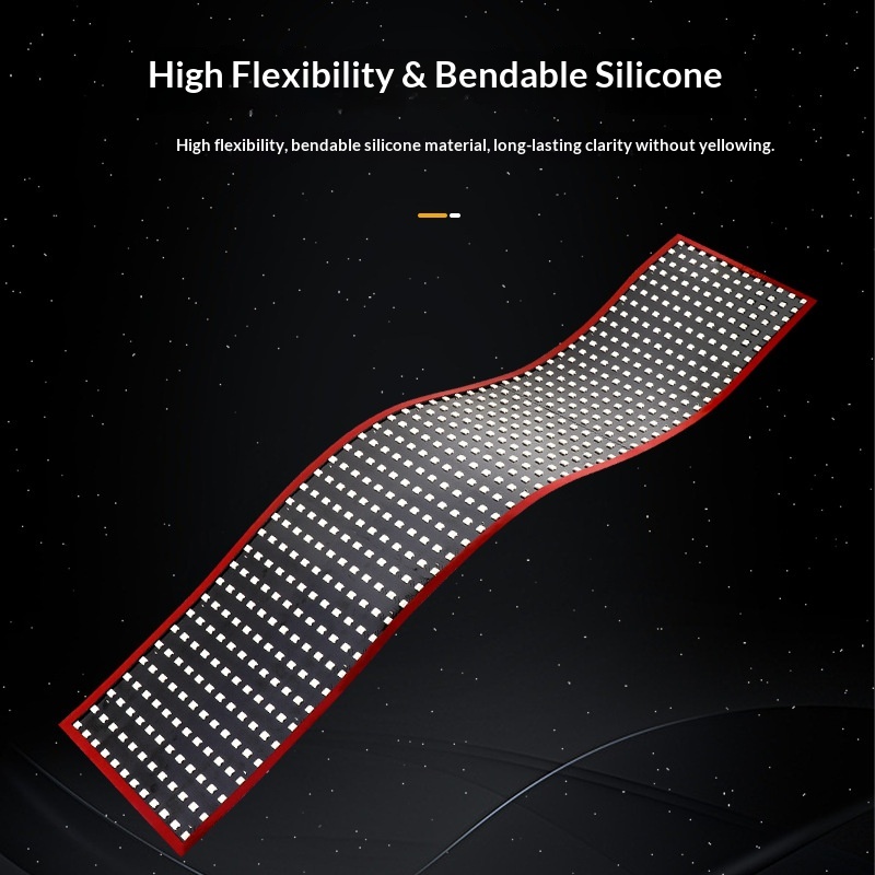 Schermo flessibile a LED "Occhio di Demone" per interni auto, camion e finestrini, luce decorativa personalizzabile, 12/24V, universale._voghion.com