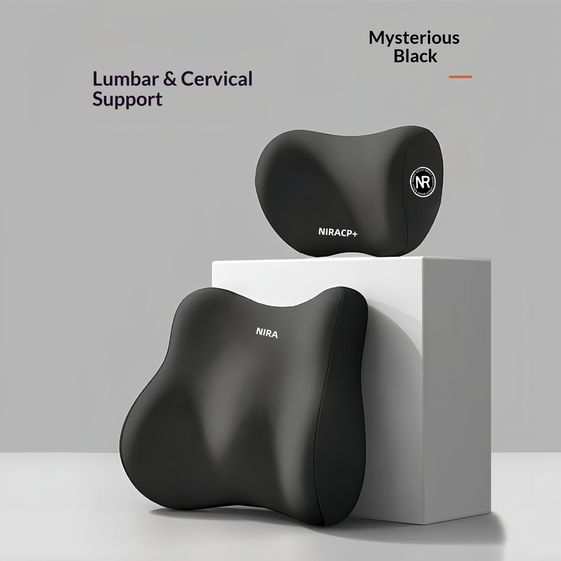 Almofada de apoio lombar para encosto de cabeça e pescoço para carro_voghion.com