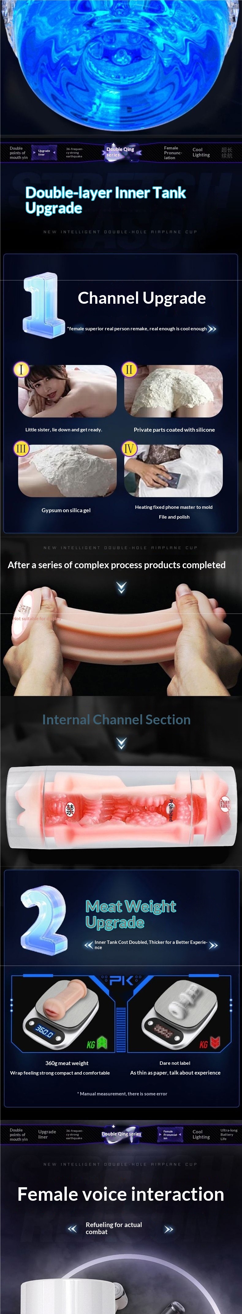 Dual-hole Fully Automatic Telescopic Airplane Cup Toy, Hands-free, Intelligent, Multifunctional, Heated, Interactive_voghion.com