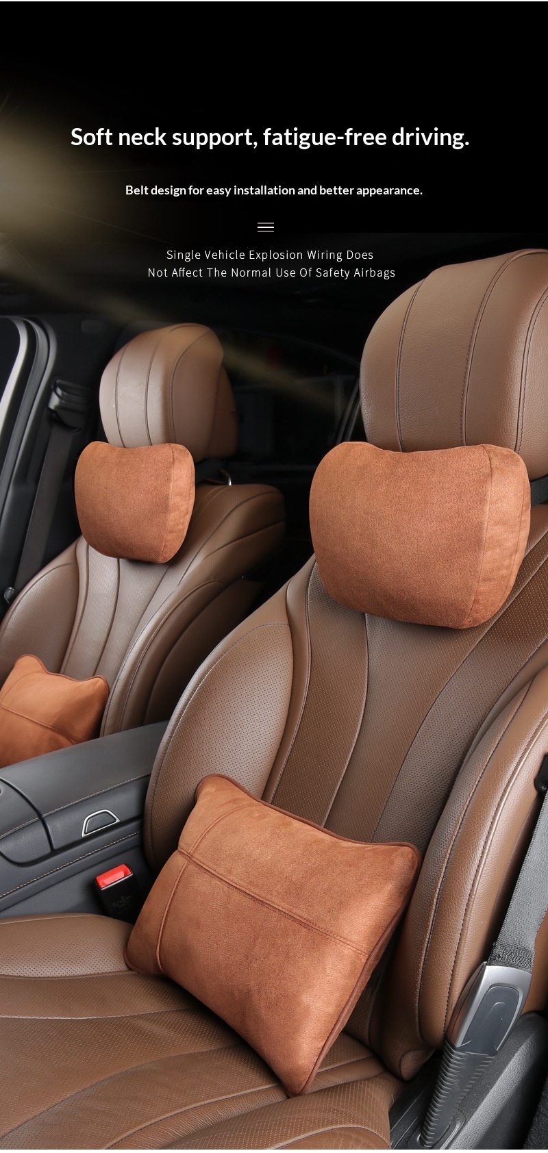 Headrest Memory Foam Lumbar Back Car Neck Pillow Cushion_voghion.com