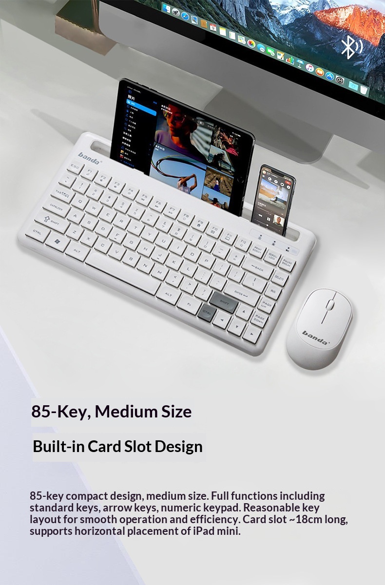 Banda Wireless Set Laptop External Chocolate Keys Power-saving Home Office Keyboard Mouse_voghion.com
