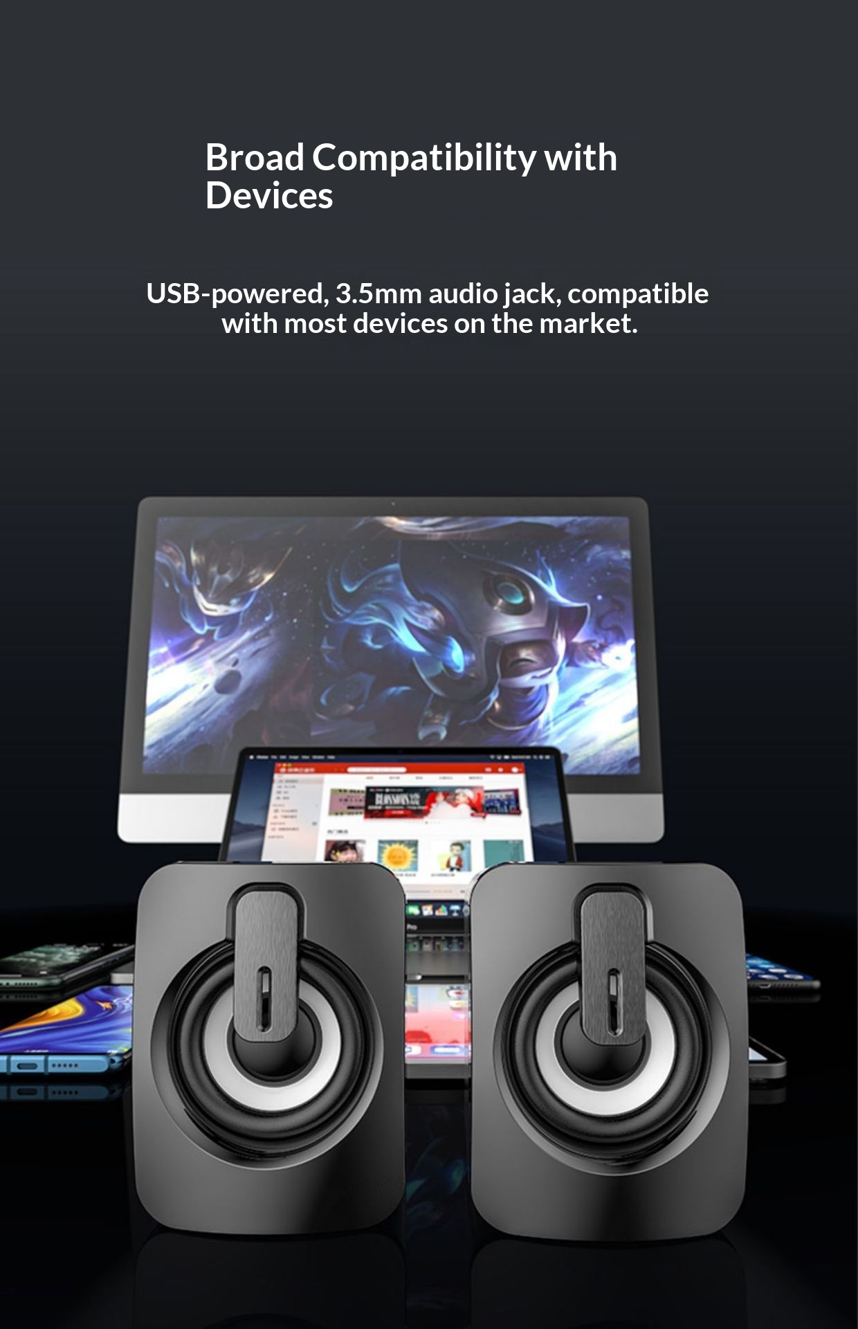 Wired Usb Desktop Computer And Mobile Phone Mini Subwoofer Speakers_voghion.com