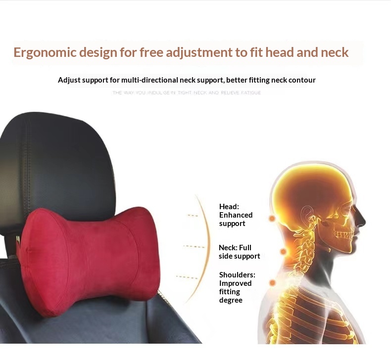Almofada de espuma viscoelástica para apoio cervical, ideal para carro, assento e para dormir. Personalizável._voghion.com