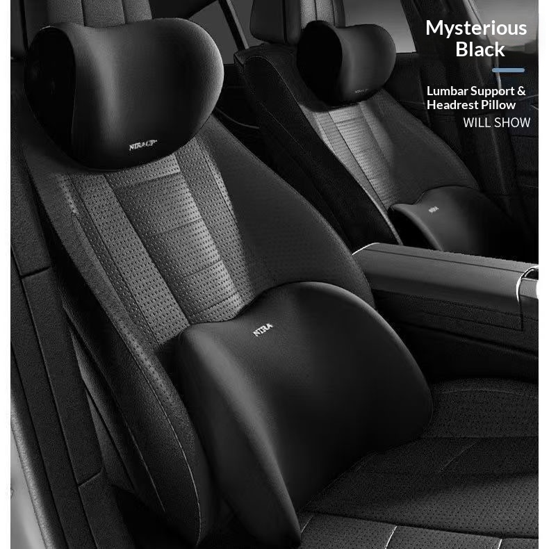 Cuscino poggiatesta per auto, protezione del collo, schienale con memory foam, supporto lombare, set di cuscini_voghion.com