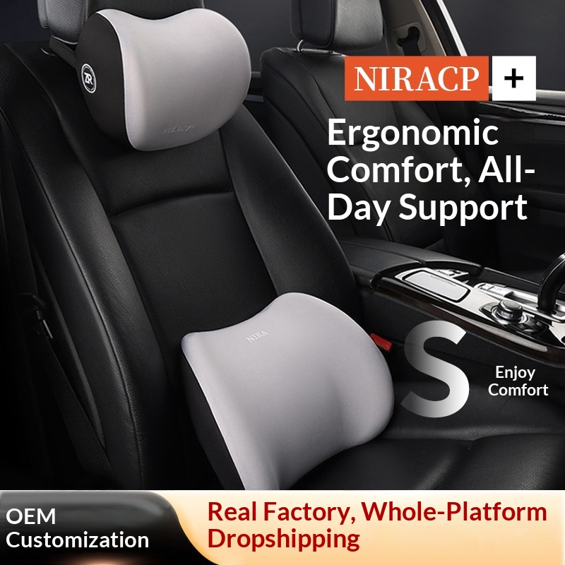 Cuscino poggiatesta in memory foam, protezione lombare per la vita, supporto per collo e schiena, cuscino per auto e casa_voghion.com