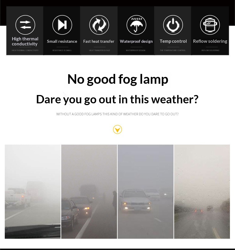 Hoge helderheid led mistlamp voor auto met decoder en stroboscoop_voghion.com