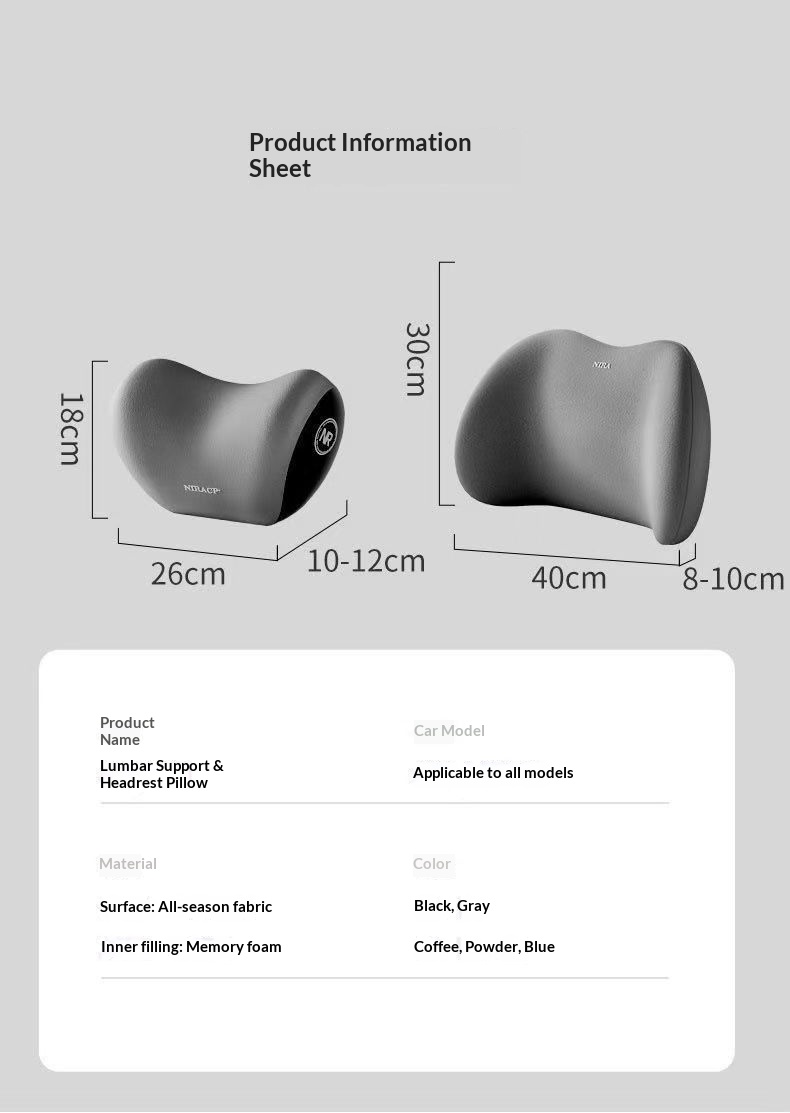 Cross-Border Headrest Seat Backrest Car Cushion Lumbar Support Neck Pillow_voghion.com