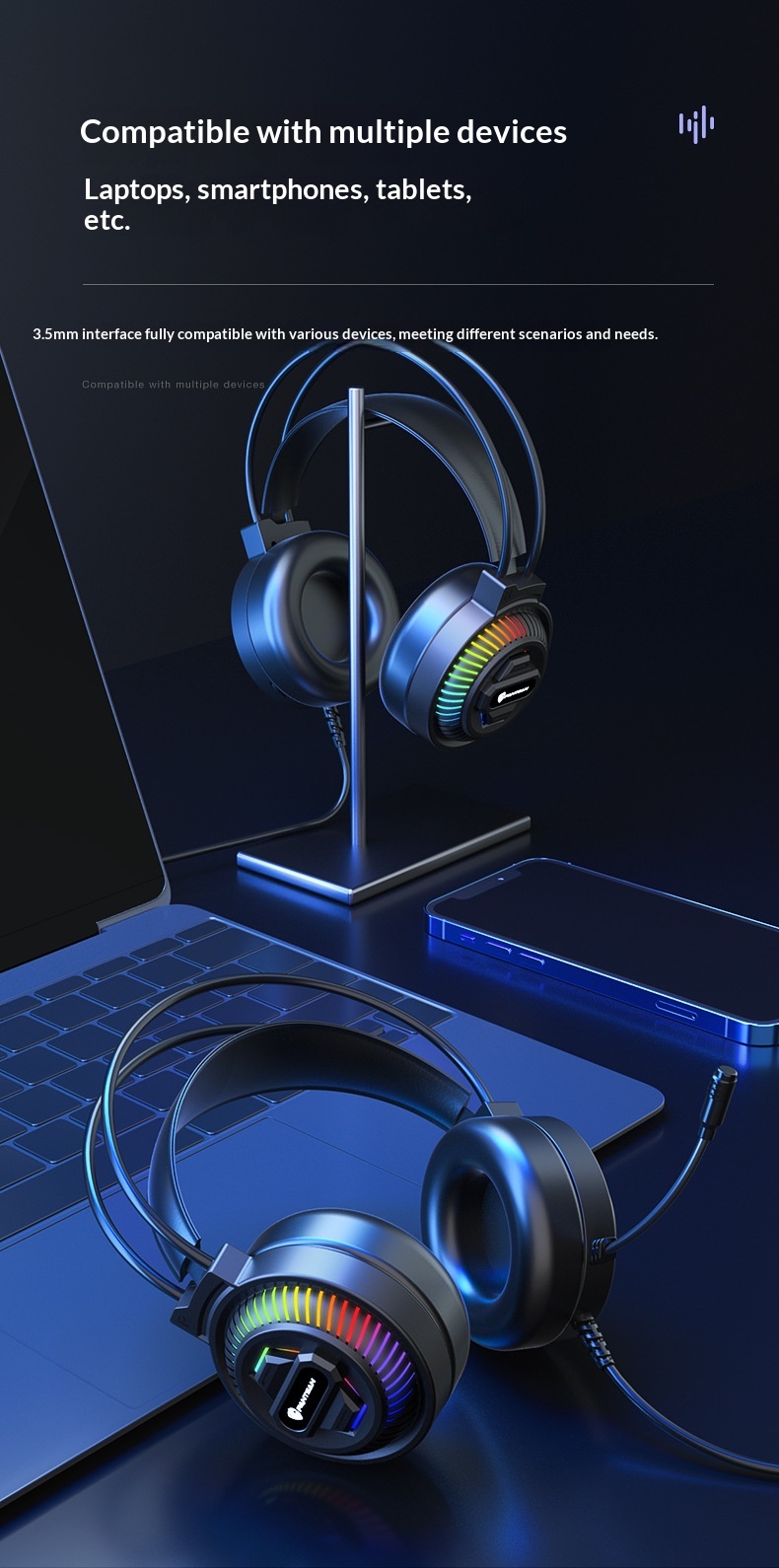 Cross-Border Pansun PSH-400 Over-Ear Computer Desktop Gaming Wired Laptop Headset_voghion.com