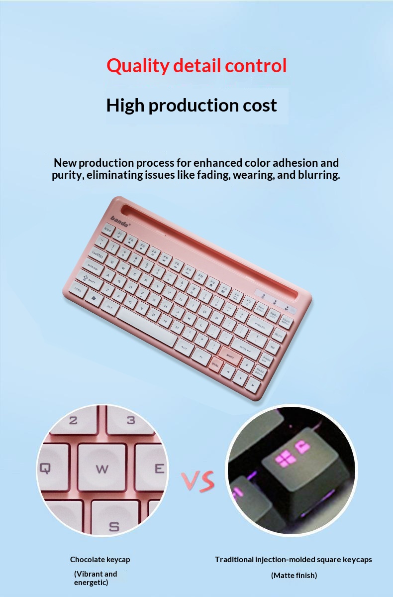 Banda Wireless Set Laptop External Chocolate Keys Power-saving Home Office Keyboard Mouse_voghion.com