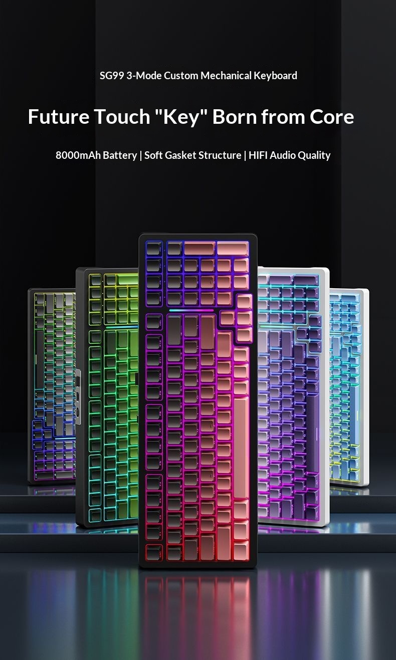 Sanju SG99 Customized Mechanical Keyboard Gasket Structure Full Key Hot-Swappable Wireless Bluetooth Tri-Mode Gaming_voghion.com