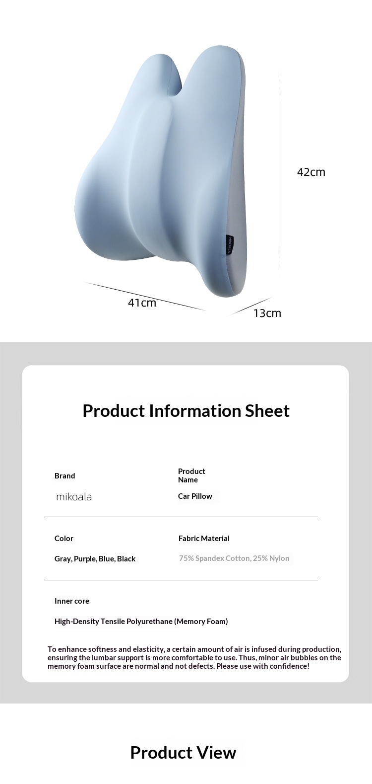 Adjustable Support Memory Foam Lumbar Pillow Office Car Seat Cushion Long Sitting Artifact_voghion.com