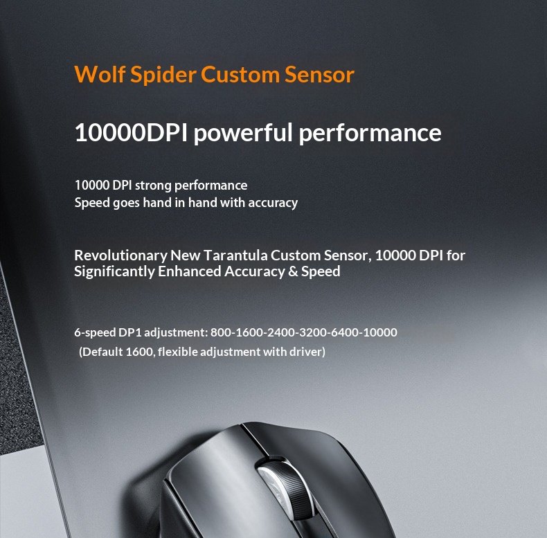 Wolf Spider SC580 Three-Mode Bluetooth 2.4g Wireless Gaming Mouse For Laptop, Desktop, And Office Use_voghion.com