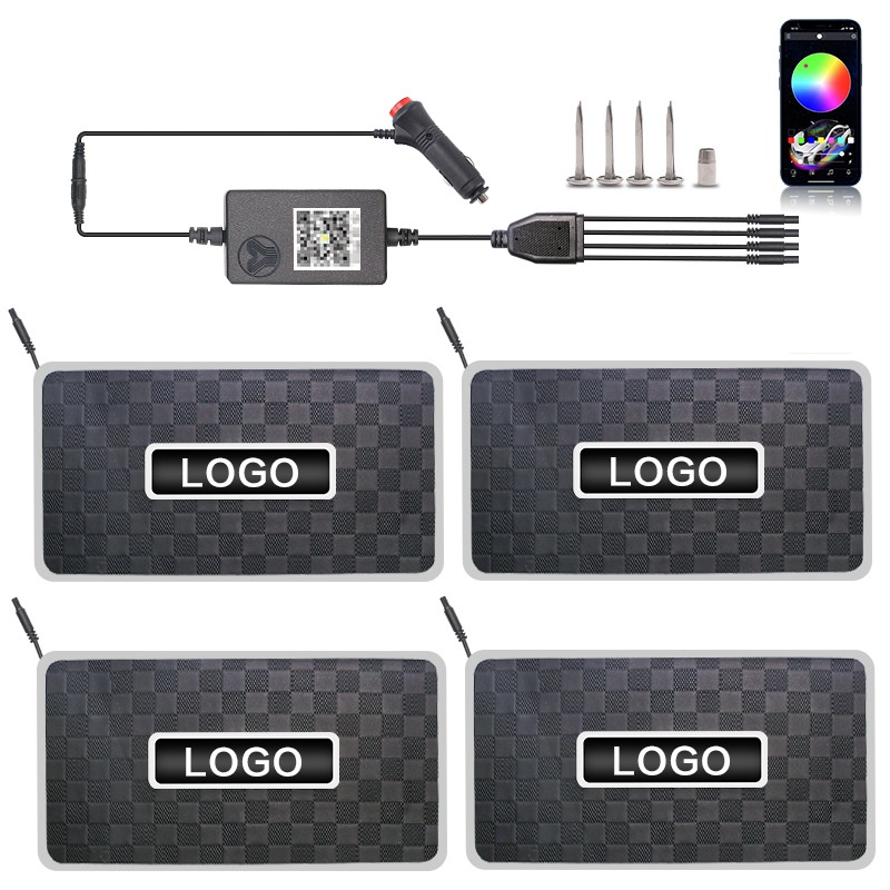 Cross-Border New Product LED Colorful Mats Interior Atmosphere Foot Sole Ambient Rhythm Sound Control Car Lights_voghion.com
