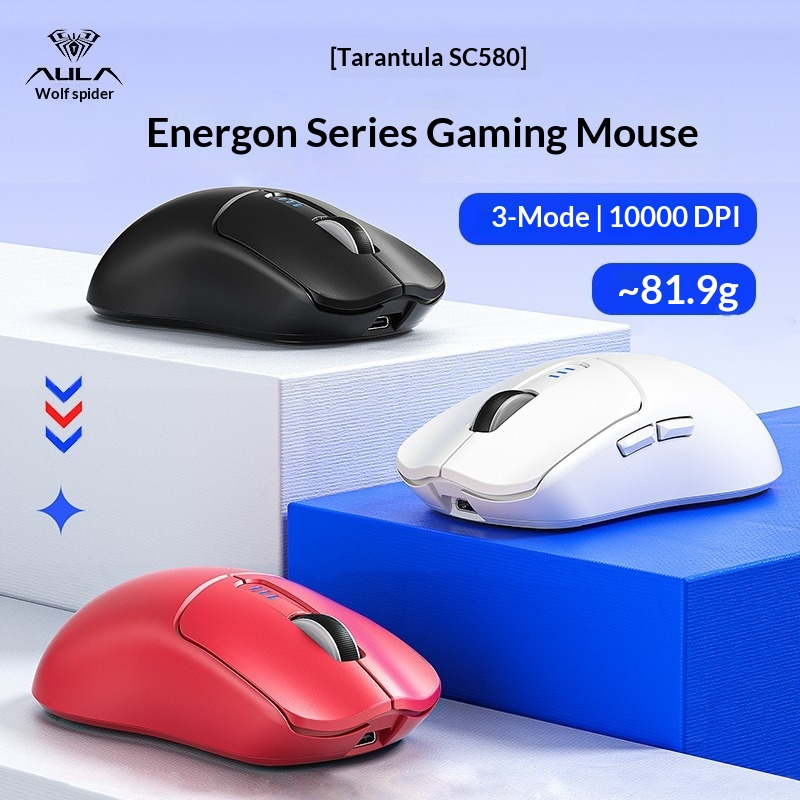 Wolf Spider SC580 Three-Mode Bluetooth 2.4g Wireless Gaming Mouse For Laptop, Desktop, And Office Use_voghion.com