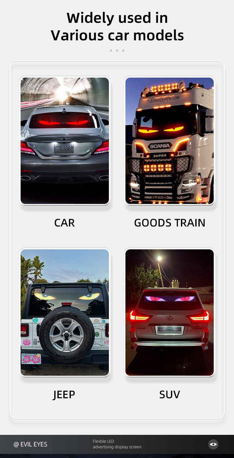 Demon Eye Led Flexible Decorative Screen For Car And Truck_voghion.com
