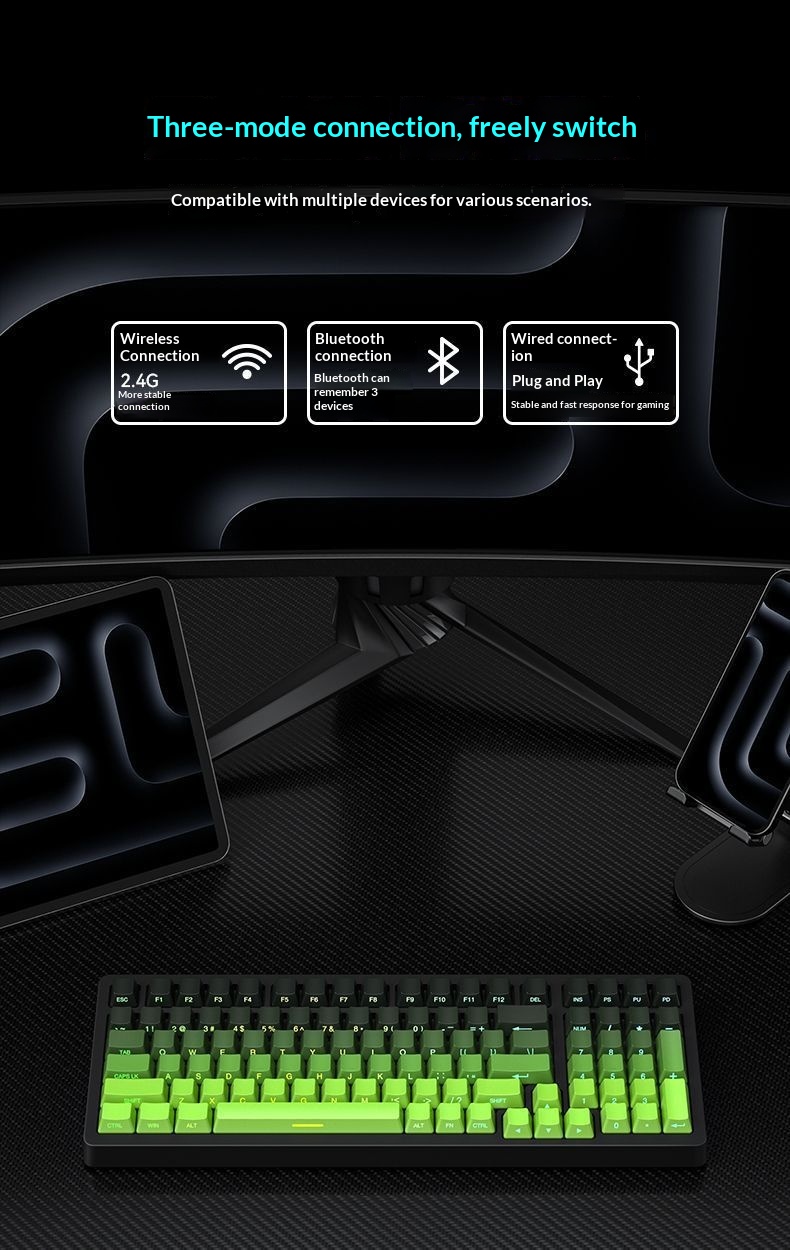 Sanju SG99 Customized Mechanical Keyboard Gasket Structure Full Key Hot-Swappable Wireless Bluetooth Tri-Mode Gaming_voghion.com