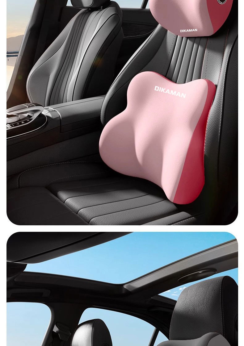 Headrest And Lumbar Support Set For Car Comfortable Neck Pillow_voghion.com