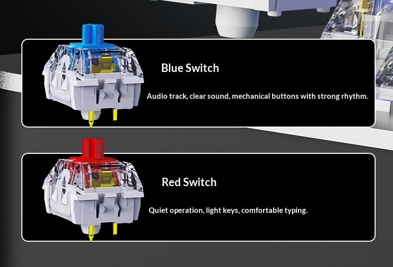 SOREX AK104 Blue Tea Switch Gaming Computer Wired Office RGB Backlit Mechanical Keyboard_voghion.com