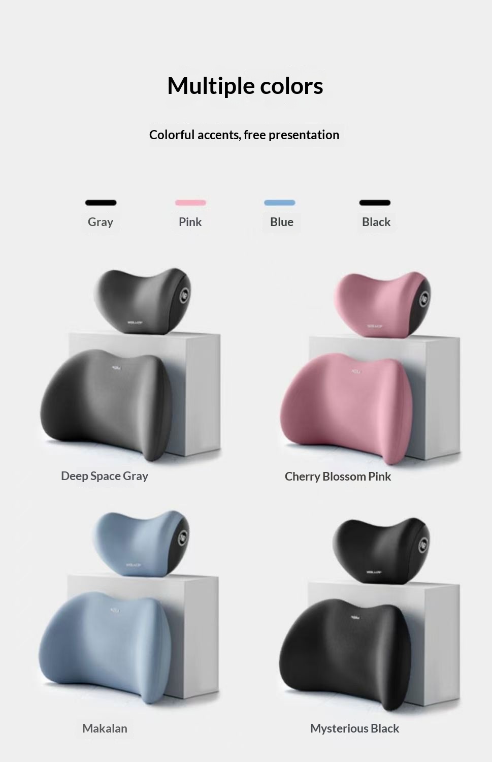 Cuscino poggiatesta per auto, protezione del collo, schienale con memory foam, supporto lombare, set di cuscini_voghion.com