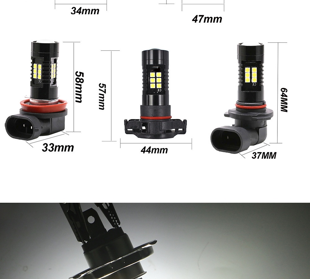 Grensoverschrijdende LED-mistlamp met hoge helderheid H8/H11 3030 21SMD-decoder 9006 9005_voghion.com