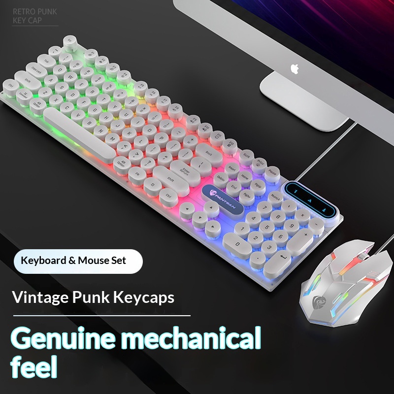 Pansen PT100 Wired Keyboard Set Gaming Office Desktop Laptop E-sports Key Mouse_voghion.com