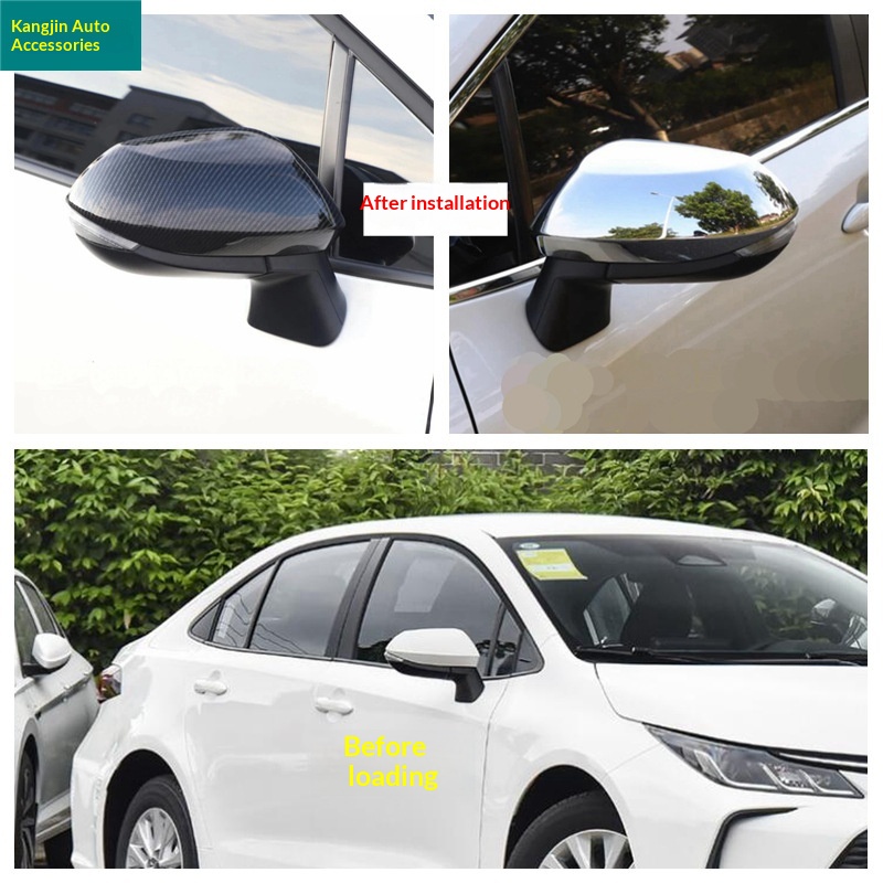 Capa para espelho retrovisor Toyota, em ABS com padrão de fibra de carbono, compatível com Corolla 2019+._voghion.com