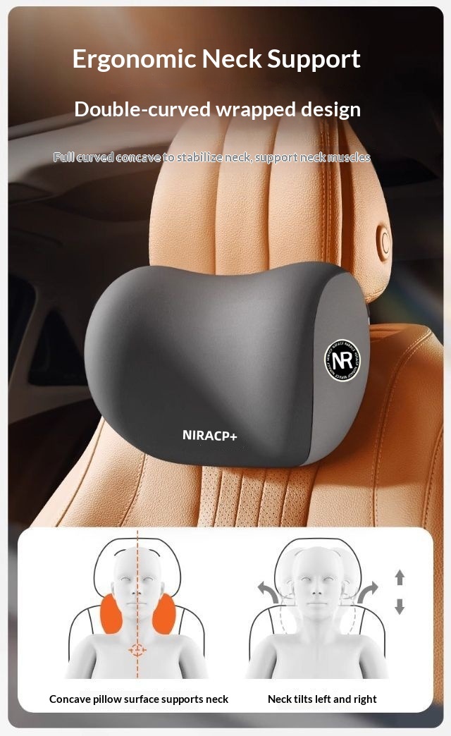 Almofada de apoio lombar para encosto de cabeça e pescoço para carro_voghion.com