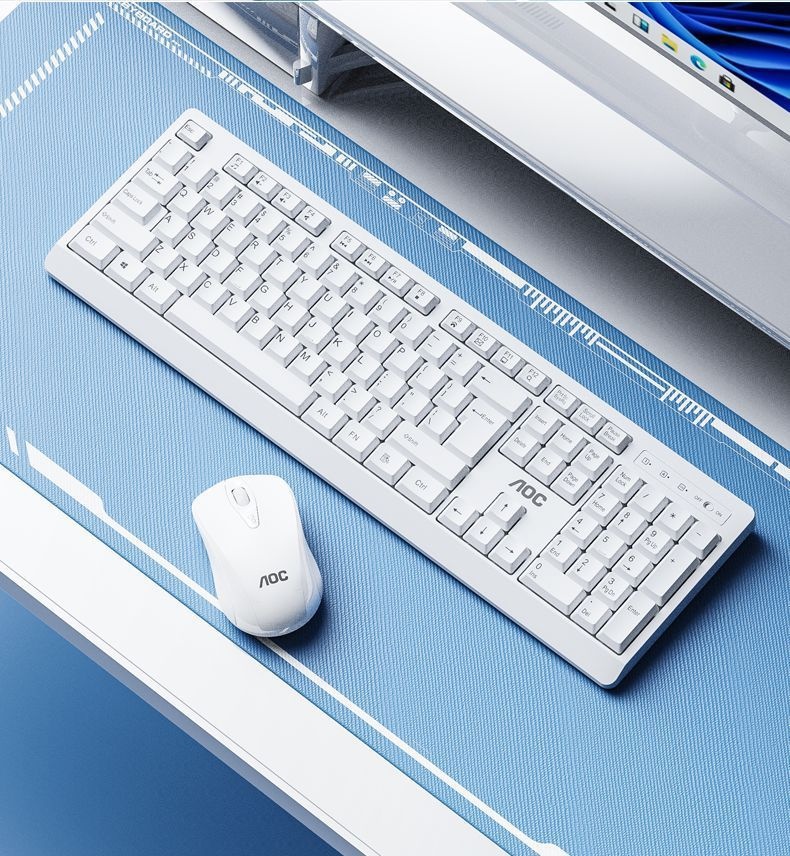 TPV AOC KM210 Wireless Keyboard Mouse Set Business Office Laptop Desktop Computer 2.4G_voghion.com