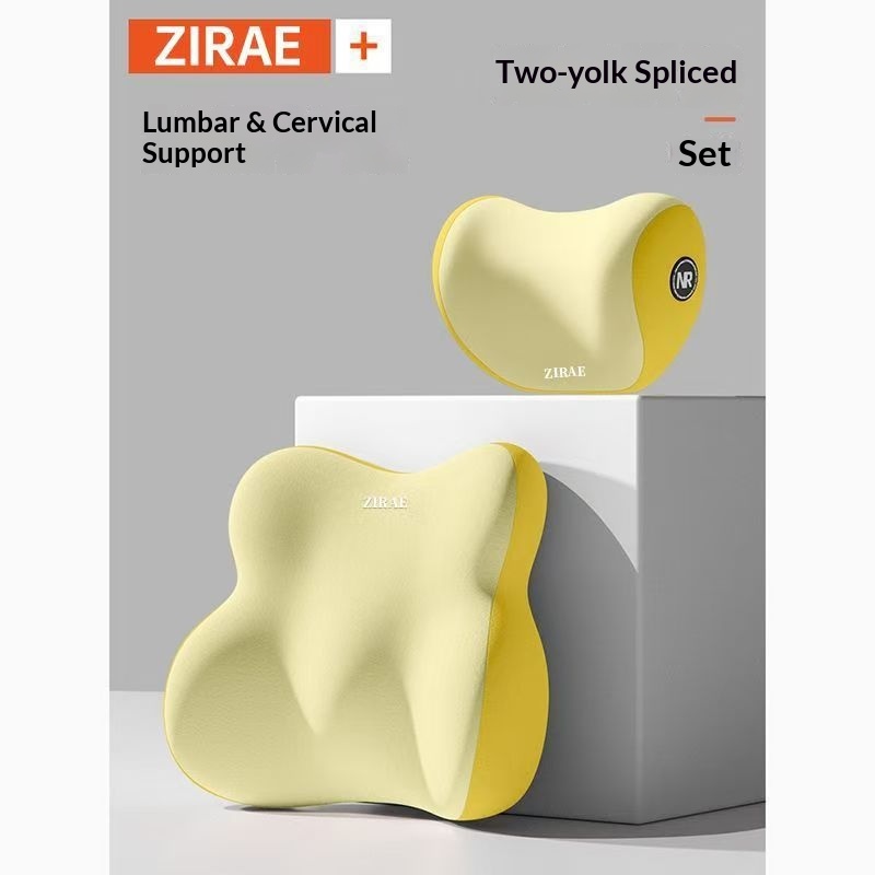 Conjunto de encosto de cabeça, almofada lombar, suporte lombar, espuma viscoelástica, travesseiro de pescoço de alta qualidade para carro_voghion.com