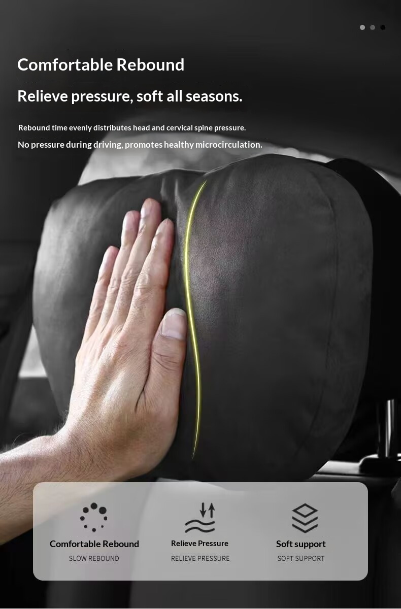 Almofada de assento Classe S, travesseiro de pescoço, apoio lombar para encosto de cabeça de carro_voghion.com