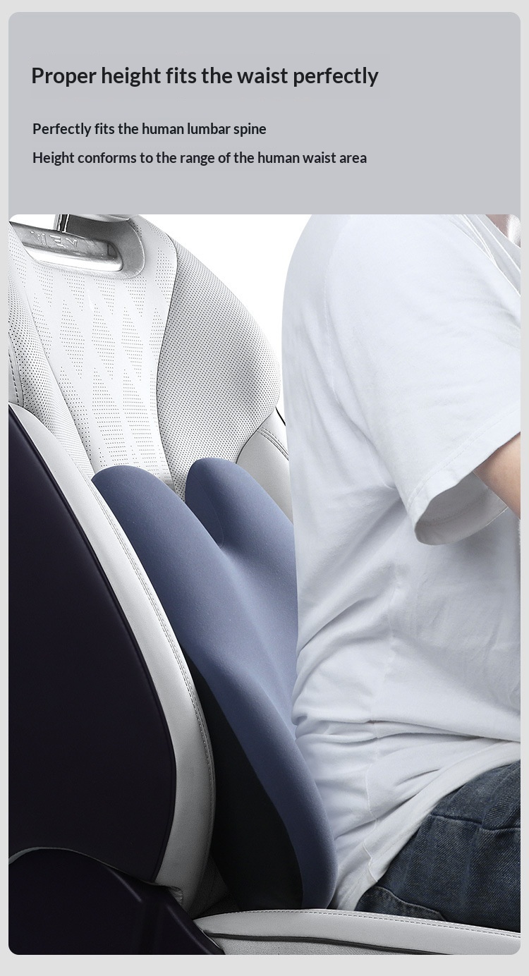 Headrest Neck Lumbar Support Memory Foam Seat Cushion Pillow Car Set_voghion.com