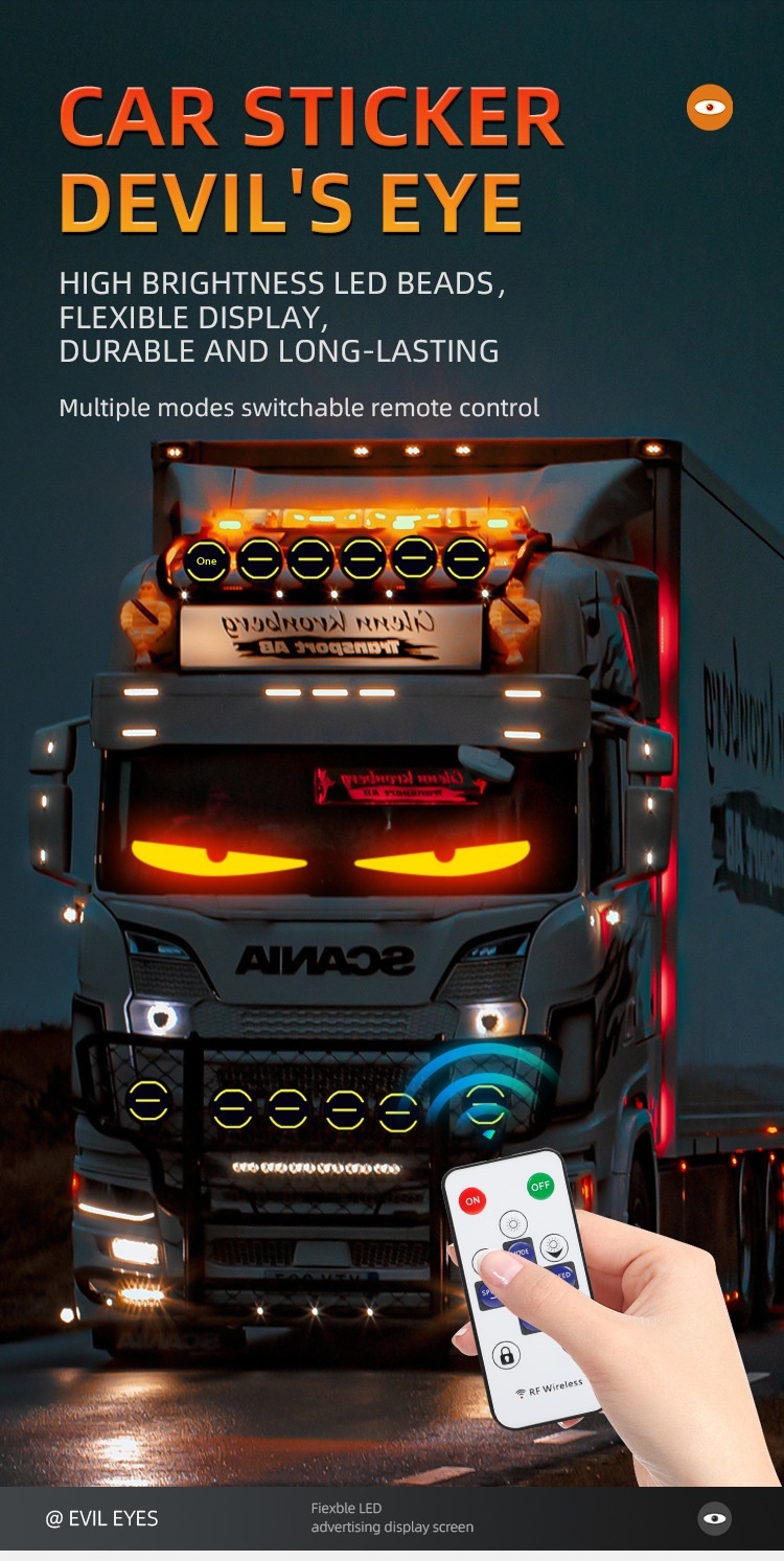 Demon Eye Led Flexible Decorative Screen For Car And Truck_voghion.com