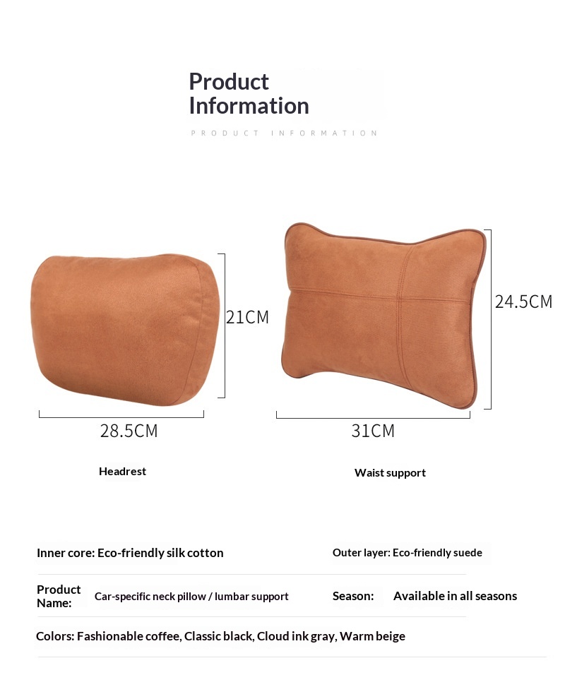 Headrest Memory Foam Lumbar Back Car Neck Pillow Cushion_voghion.com