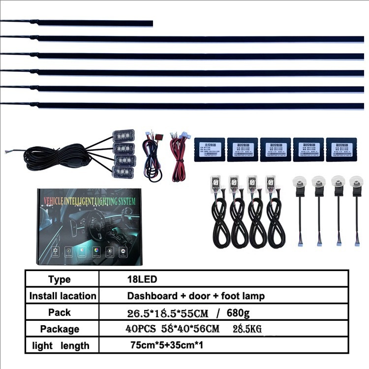 Lumière décorative LED froide pour voiture, ambiance intérieure colorée, dynamique et fluide_voghion.com