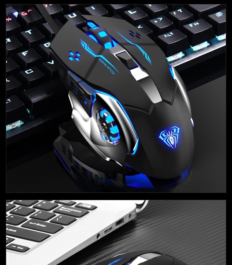 Wired Gaming Mouse With Adjustable Weights For Computer And Laptop_voghion.com