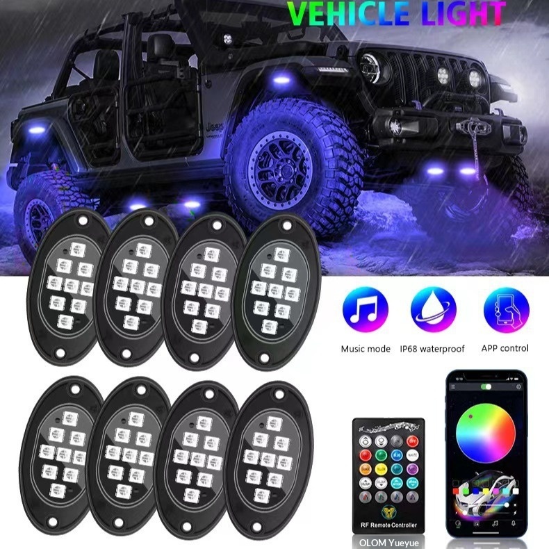 Cross-border Popular Car LED Bluetooth APP Wireless Control Ambient , Off-road Pickup Truck Underbody Modification_voghion.com