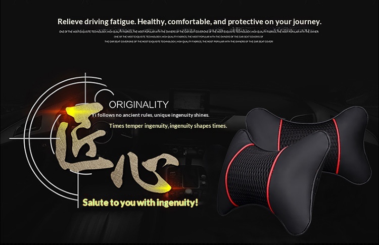 Nackenstützkissen fürs Auto, 3D-Leder, Ganzjahresmodell, Universal_voghion.com