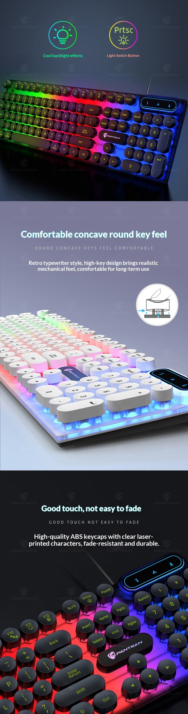 Pansen PT100 Wired Keyboard Set Gaming Office Desktop Laptop E-sports Key Mouse_voghion.com
