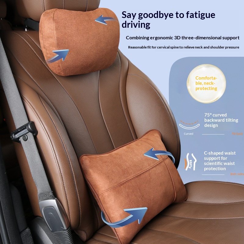 Headrest Memory Foam Lumbar Back Car Neck Pillow Cushion_voghion.com