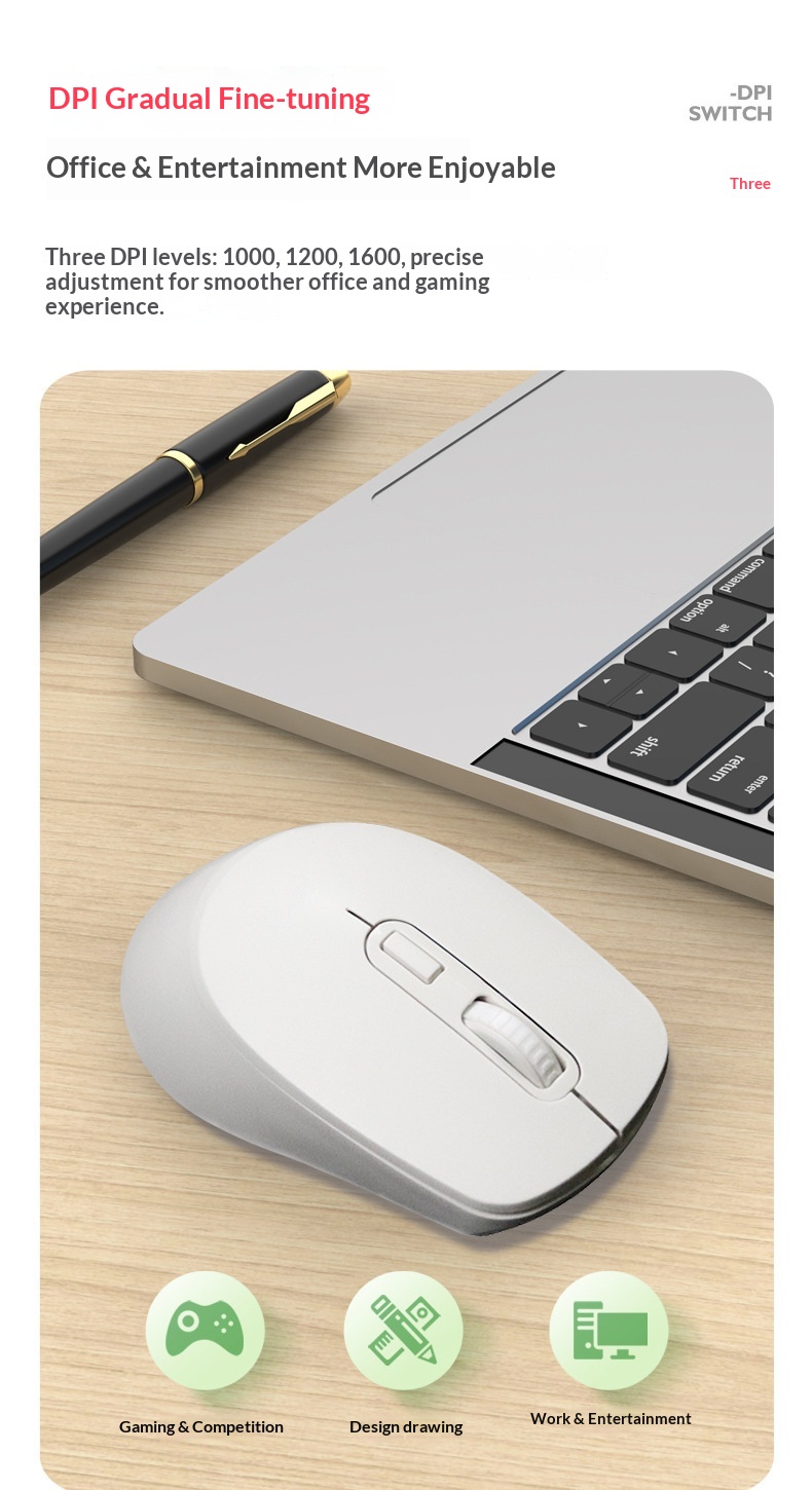 Wireless 2.4g Silent Mouse For Office And Business Laptop Use_voghion.com