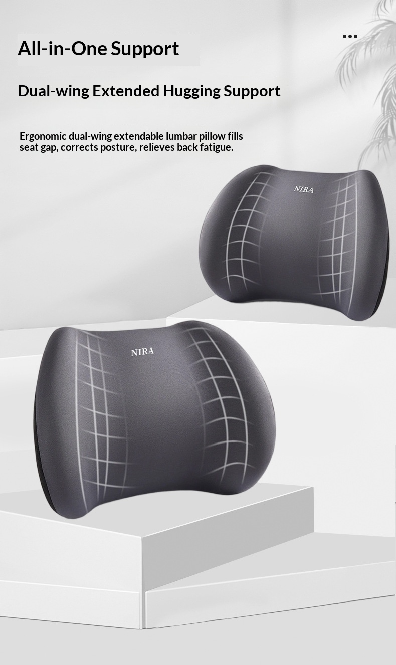 Cuscino poggiatesta in memory foam, protezione lombare per la vita, supporto per collo e schiena, cuscino per auto e casa_voghion.com