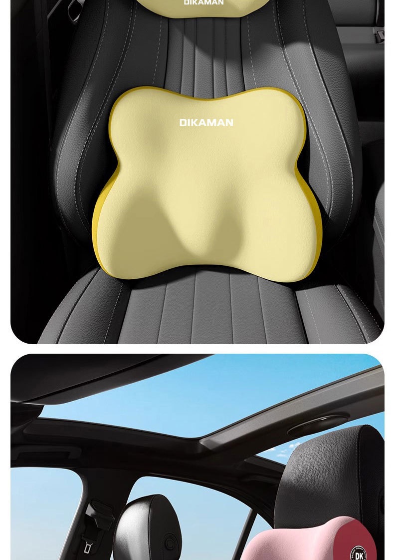 Headrest And Lumbar Support Set For Car Comfortable Neck Pillow_voghion.com