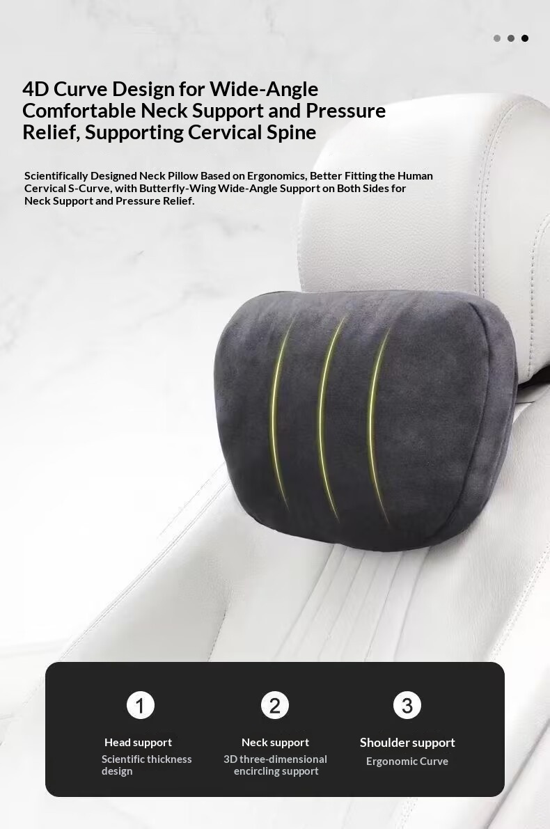 Almofada de assento Classe S, travesseiro de pescoço, apoio lombar para encosto de cabeça de carro_voghion.com