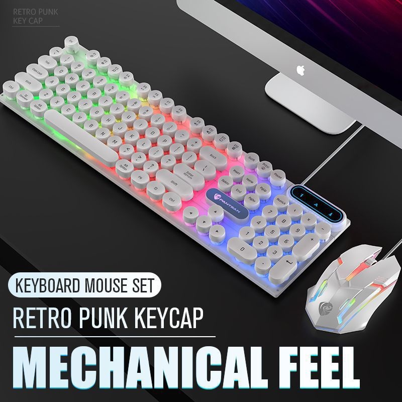 Pansen PT100 Wired Keyboard Set Gaming Office Desktop Laptop E-sports Key Mouse_voghion.com