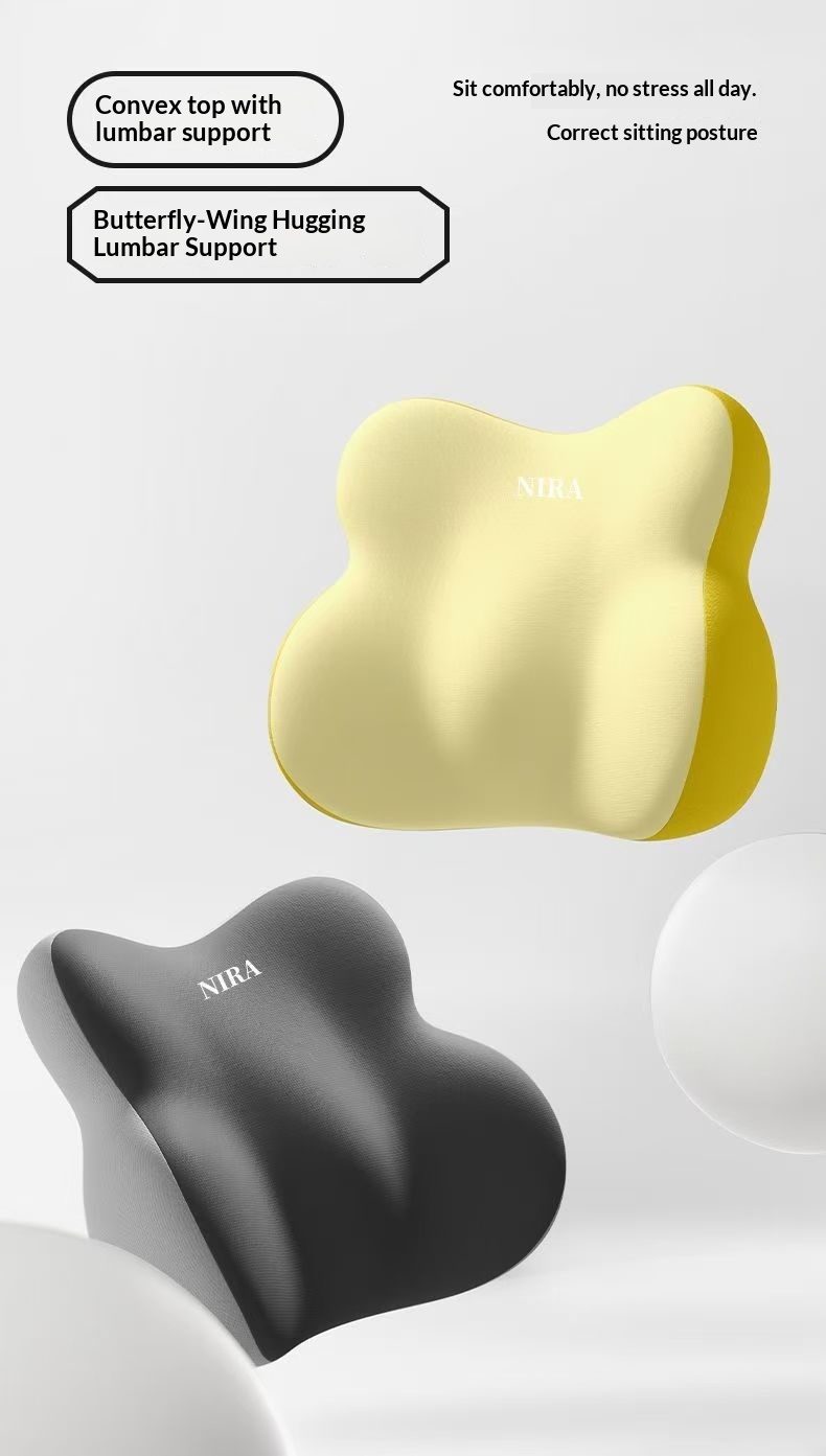 Conjunto de encosto de cabeça, almofada lombar, suporte lombar, espuma viscoelástica, travesseiro de pescoço de alta qualidade para carro_voghion.com